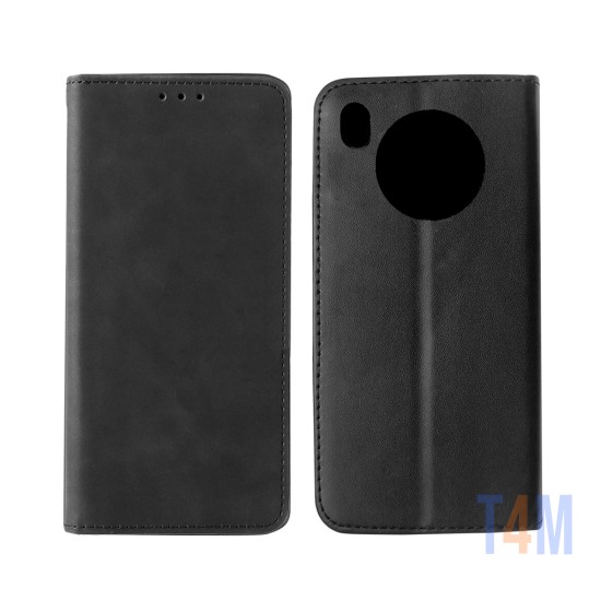 Leather Flip Cover with Internal Pocket For Huawei Honor 50 Lite Black